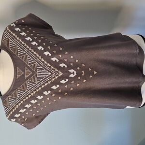 Apt. 9 Western Style Graphic Design Short Sleeve Top